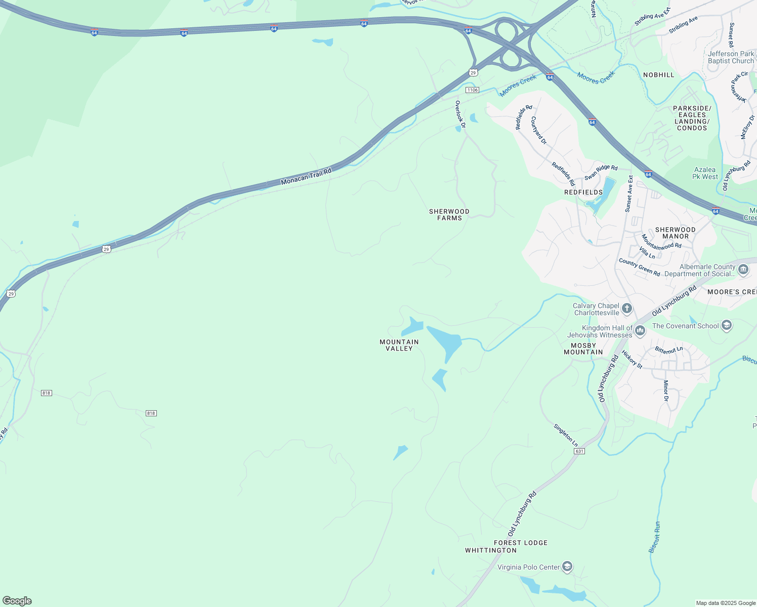 map of restaurants, bars, coffee shops, grocery stores, and more near 1870 Ambrose Commons Drive in Charlottesville