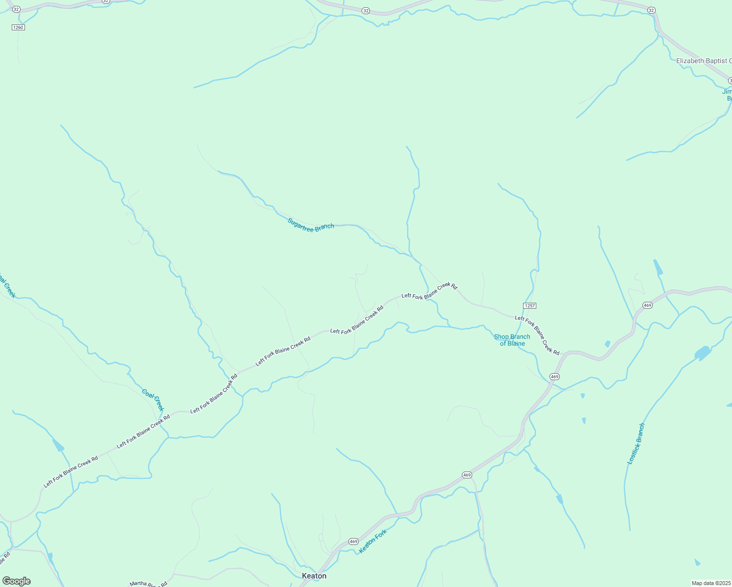 map of restaurants, bars, coffee shops, grocery stores, and more near 1050 State Highway 1715 in Martha