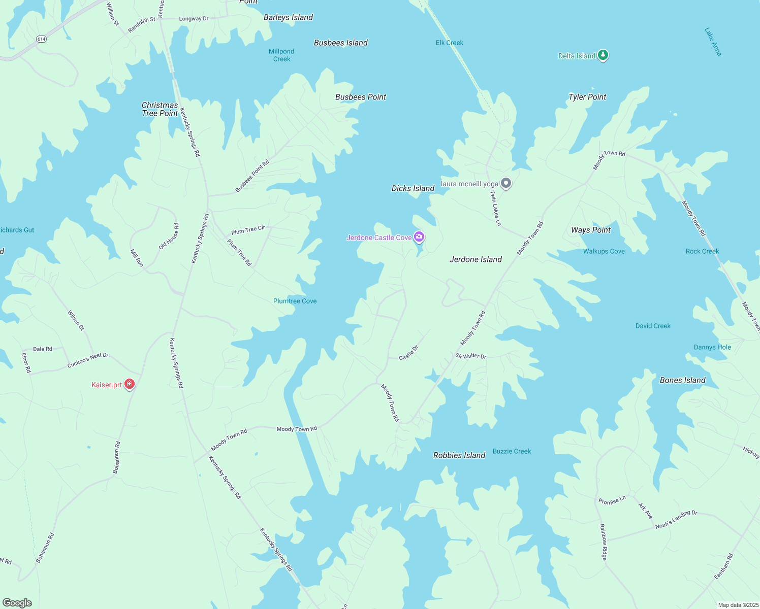 map of restaurants, bars, coffee shops, grocery stores, and more near 101 Moody Creek Road in Bumpass