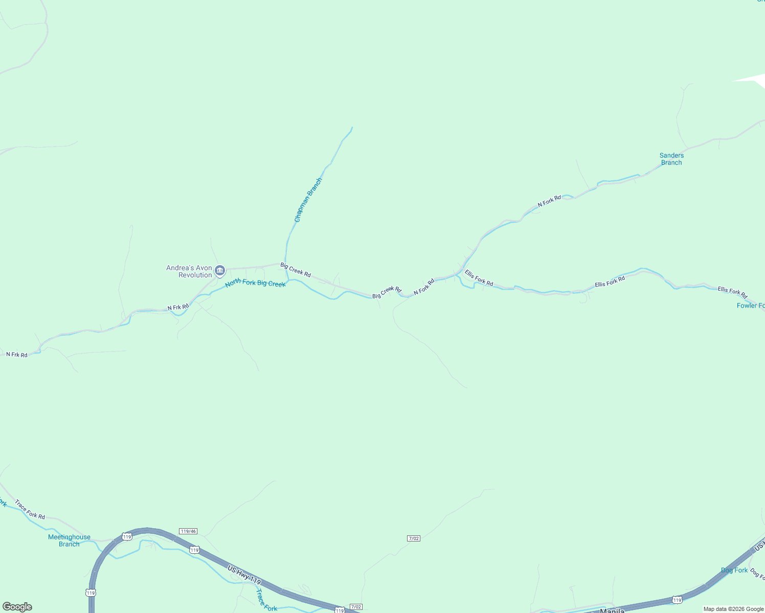 map of restaurants, bars, coffee shops, grocery stores, and more near Buffalo Lick Branch Road in Chapmanville