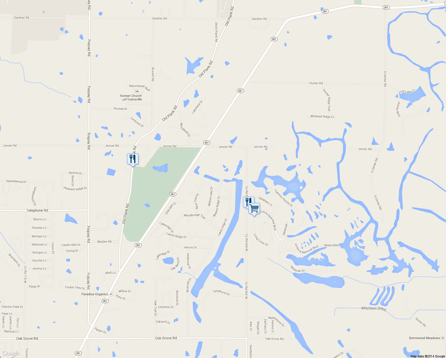 map of restaurants, bars, coffee shops, grocery stores, and more near 1722 Waters Ridge Drive in Newburgh