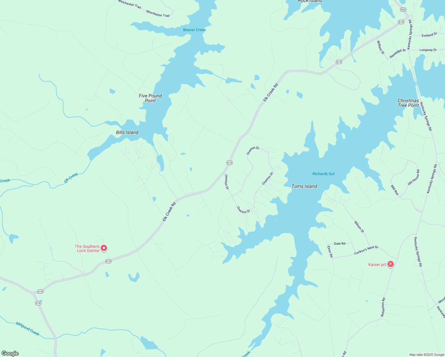 map of restaurants, bars, coffee shops, grocery stores, and more near 72 Overton Drive in Mineral