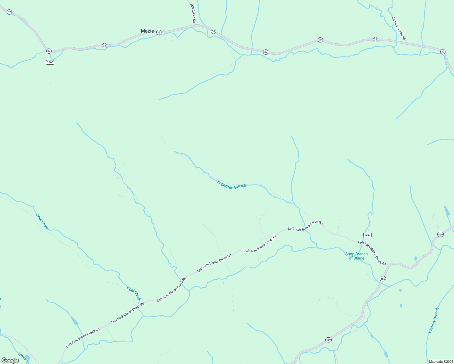 map of restaurants, bars, coffee shops, grocery stores, and more near Sugartree Branch Road in Martha