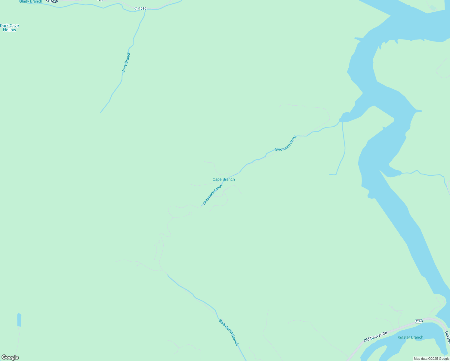 map of restaurants, bars, coffee shops, grocery stores, and more near Skidnore Road in Frenchburg