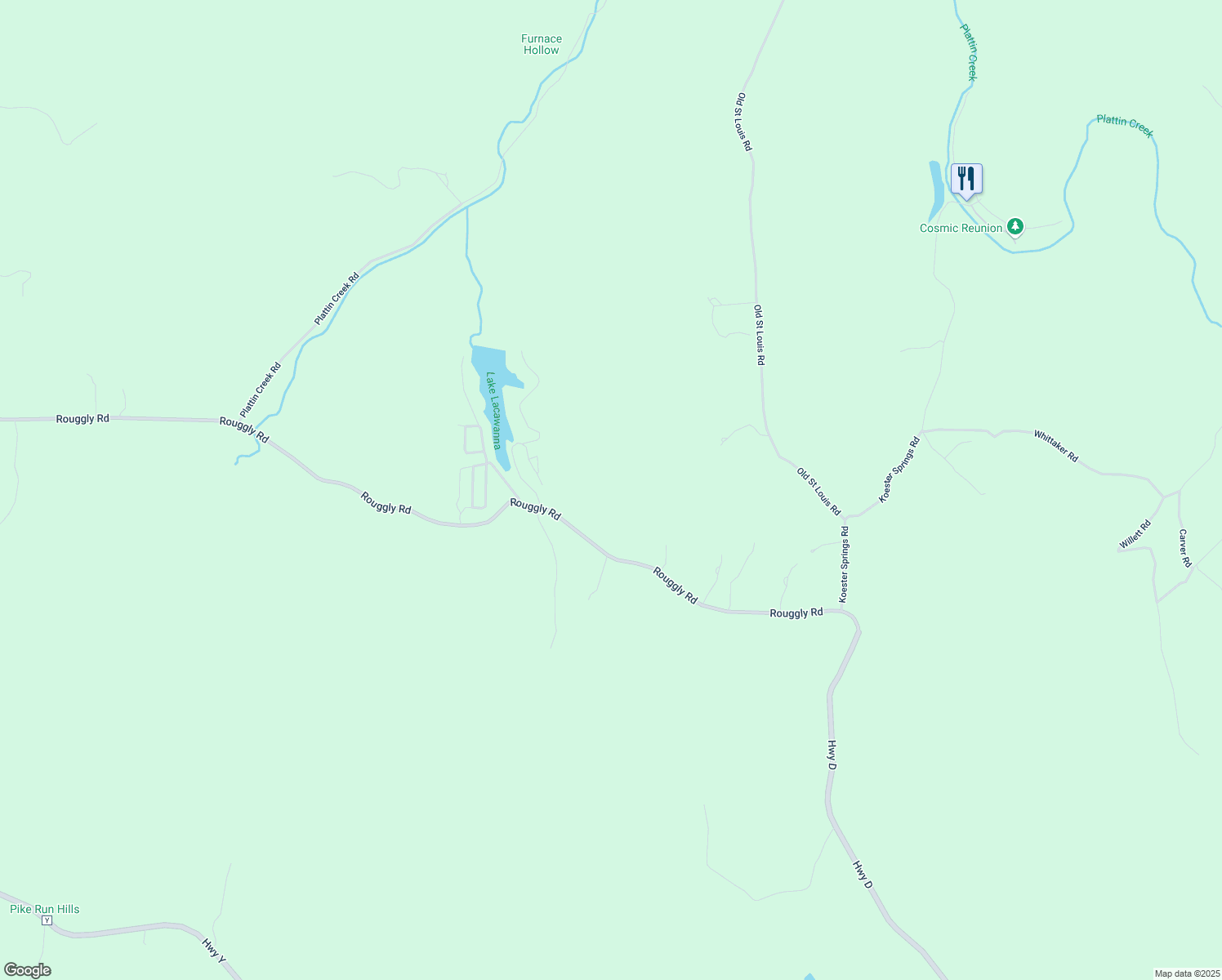 map of restaurants, bars, coffee shops, grocery stores, and more near 4500 Rouggly Road in Valles Mines