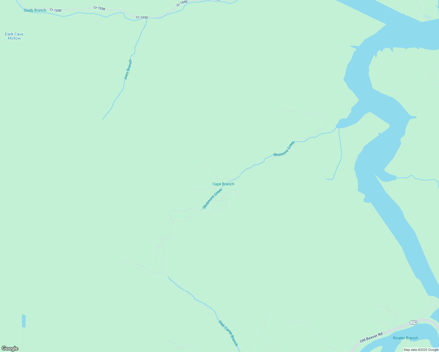 map of restaurants, bars, coffee shops, grocery stores, and more near Skidnore Road in Frenchburg