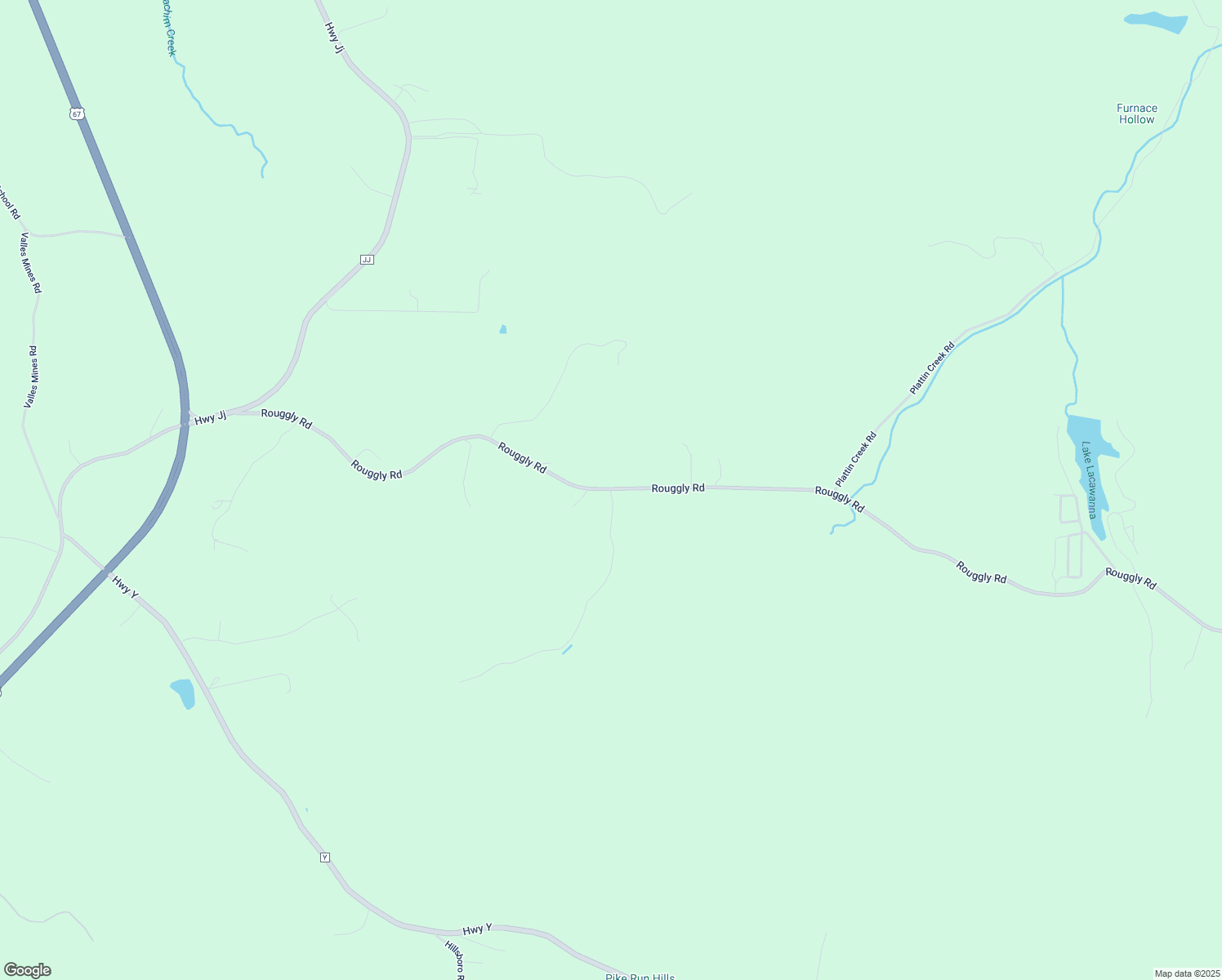 map of restaurants, bars, coffee shops, grocery stores, and more near 3851 Rouggly Road in Valles Mines