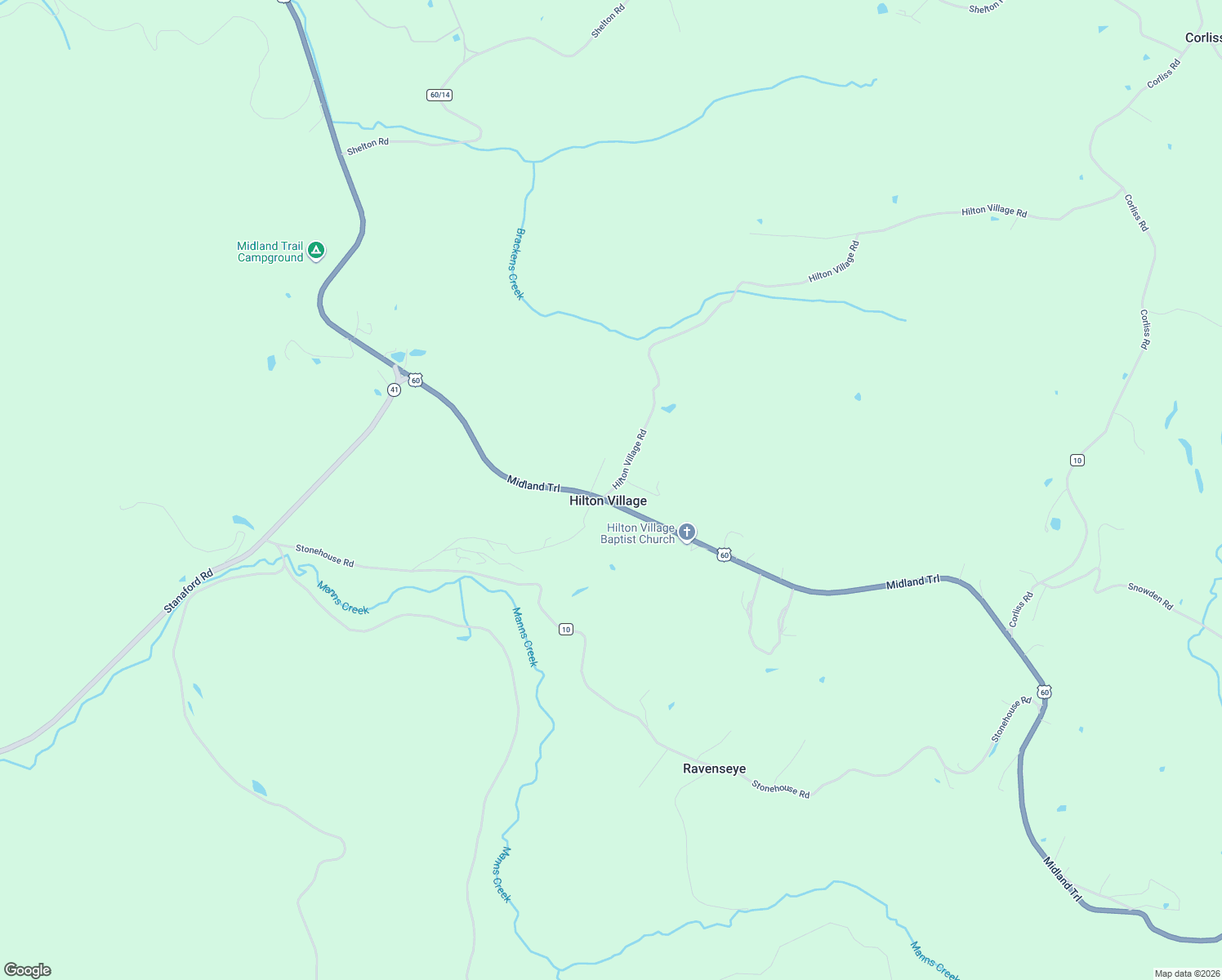 map of restaurants, bars, coffee shops, grocery stores, and more near West Virginia Camp in Danese