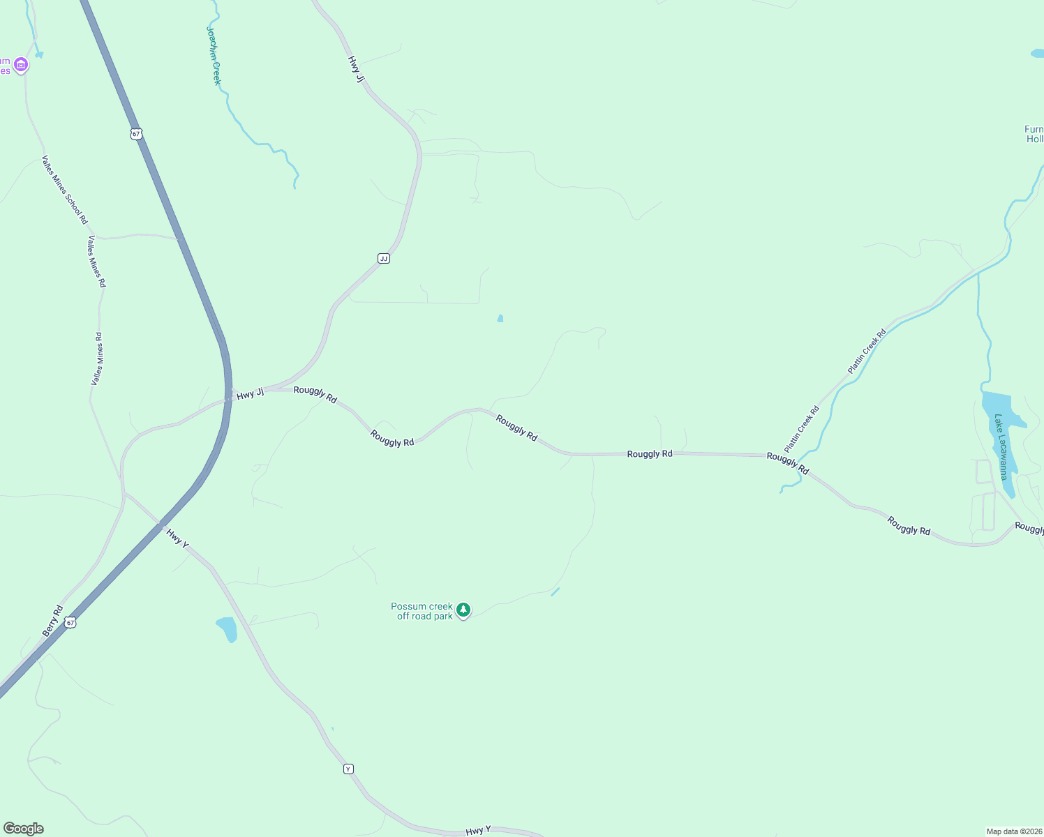 map of restaurants, bars, coffee shops, grocery stores, and more near 3729 Rouggly Road in Valles Mines