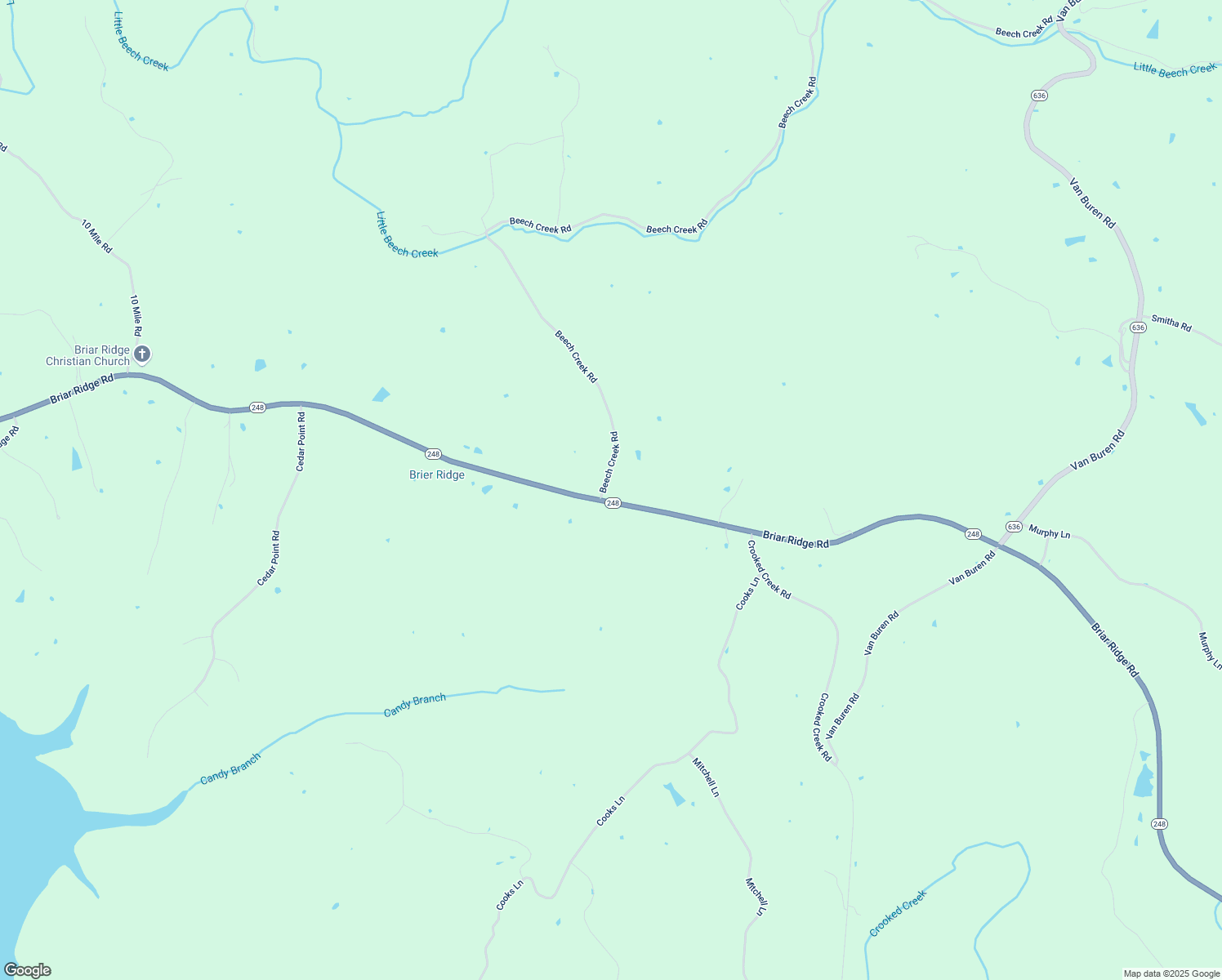 map of restaurants, bars, coffee shops, grocery stores, and more near 5369 Briar Ridge Road in Mount Eden