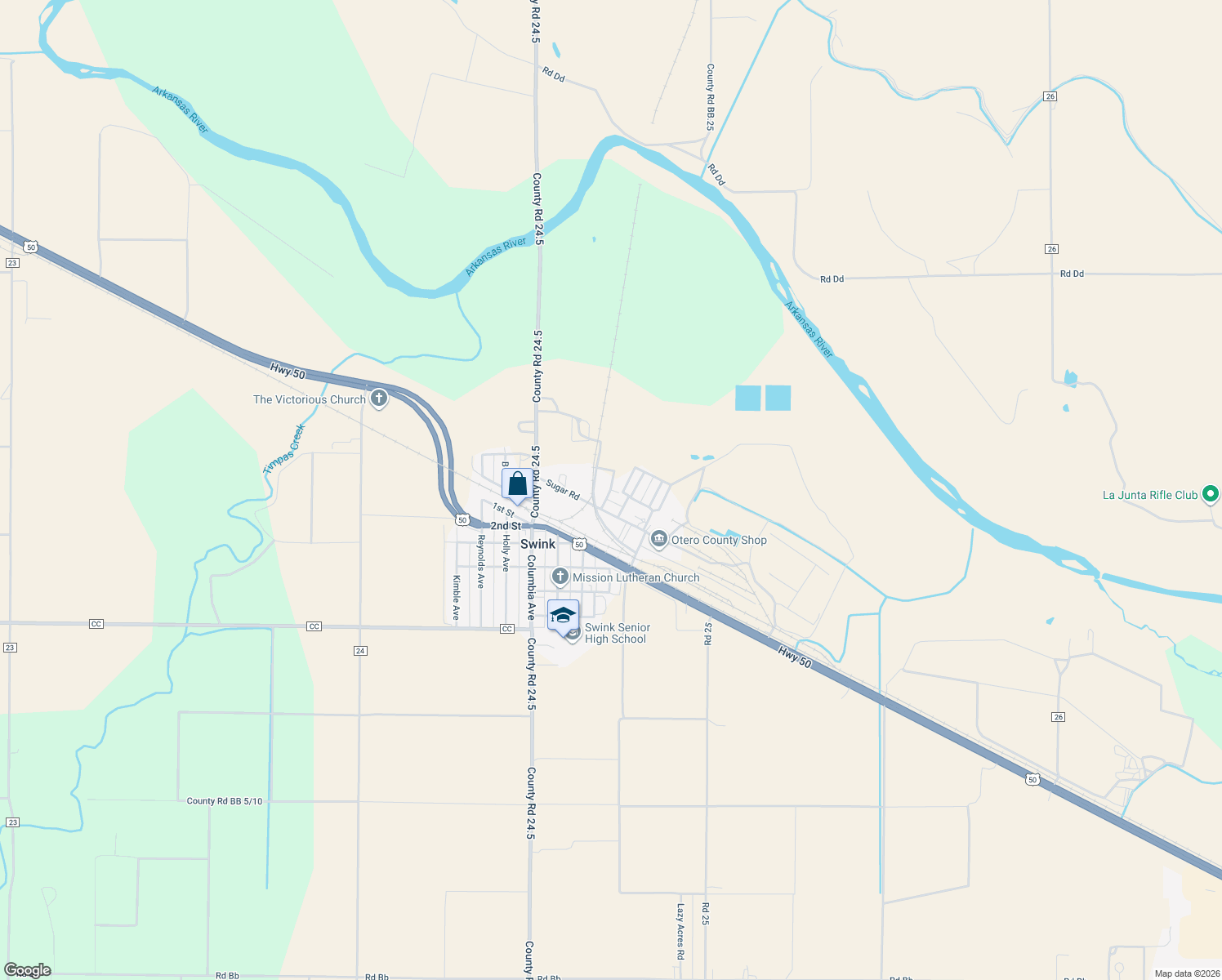 map of restaurants, bars, coffee shops, grocery stores, and more near 11 Kincaid Drive in Swink