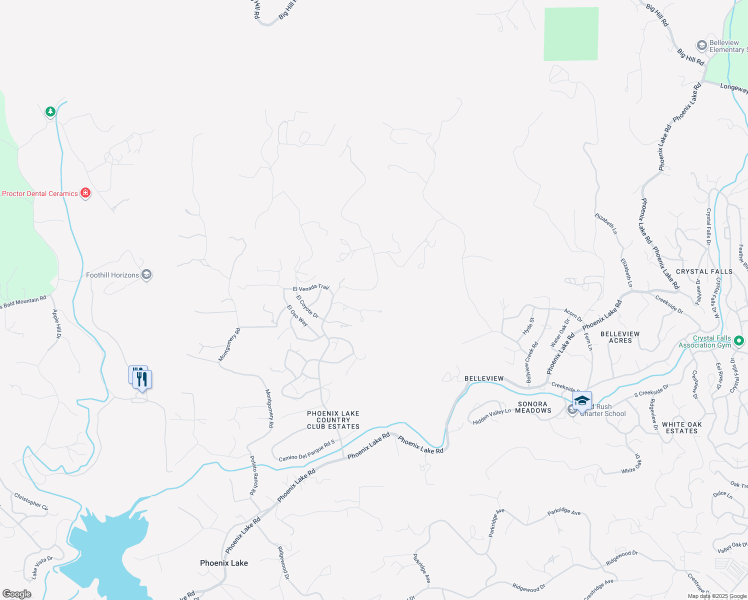 map of restaurants, bars, coffee shops, grocery stores, and more near 21925 Paseo De Los Portales Road in Sonora
