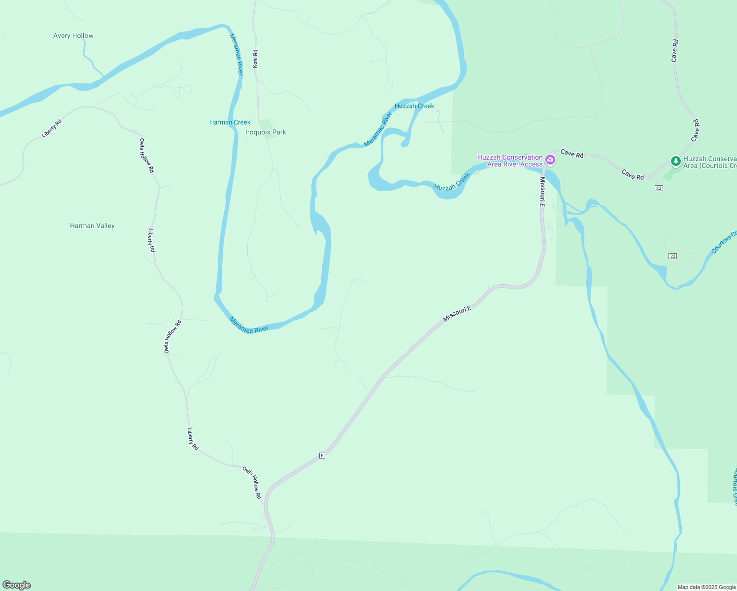 map of restaurants, bars, coffee shops, grocery stores, and more near 98 Stoney Ridge Lane in Steelville