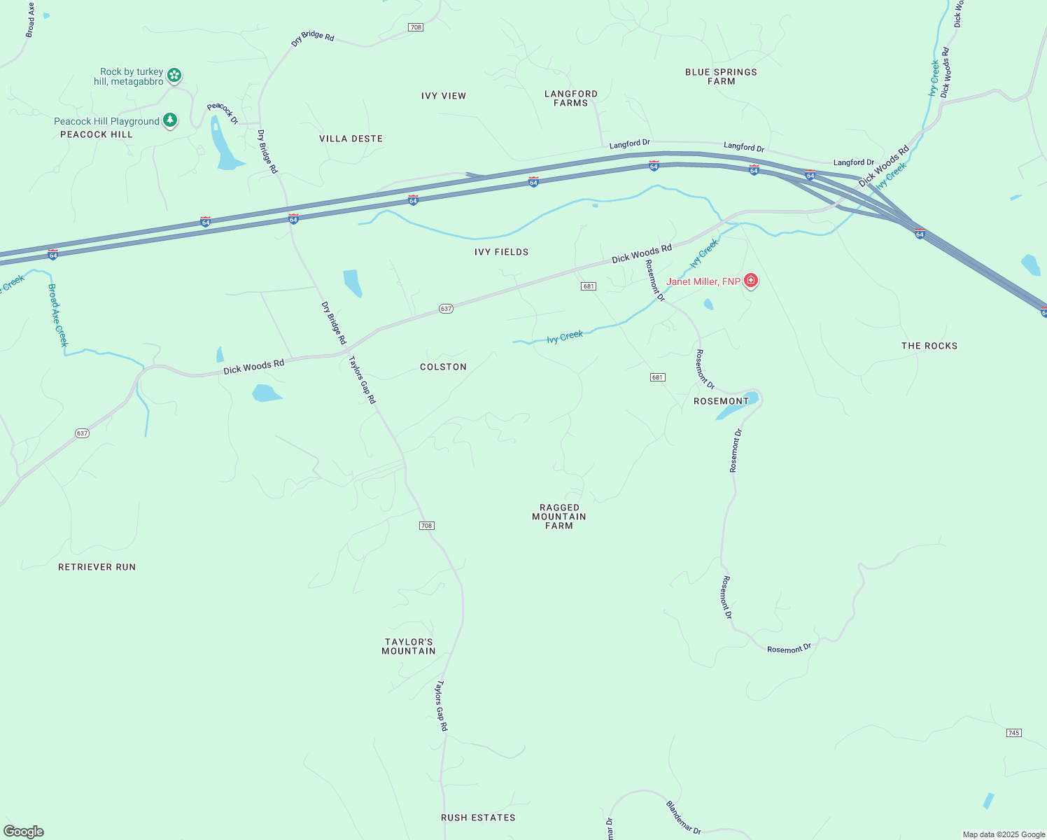 map of restaurants, bars, coffee shops, grocery stores, and more near 3605 Raleigh Mountain Trail in Charlottesville