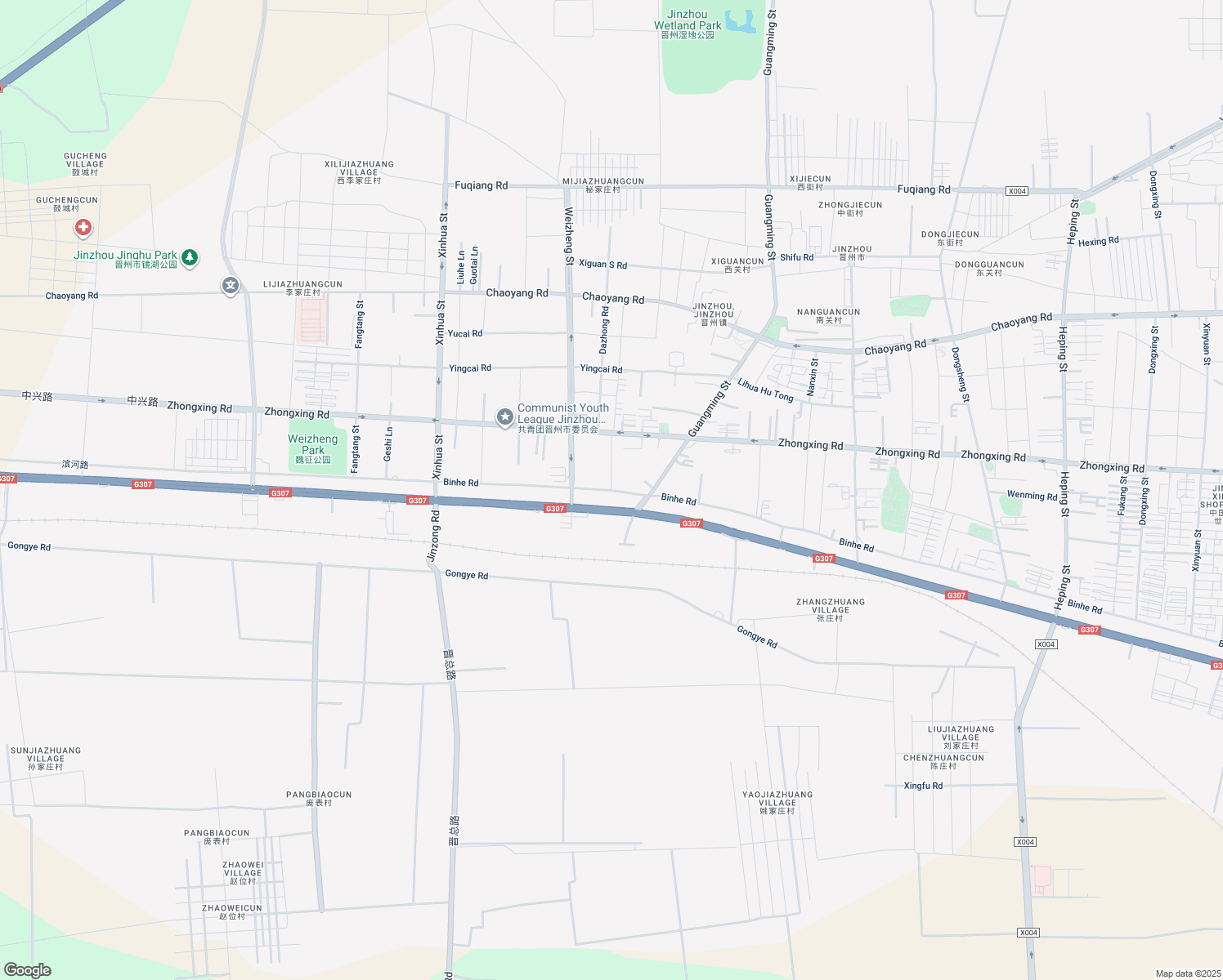 map of restaurants, bars, coffee shops, grocery stores, and more near You Yi Jie in Shi Jia Zhuang Shi