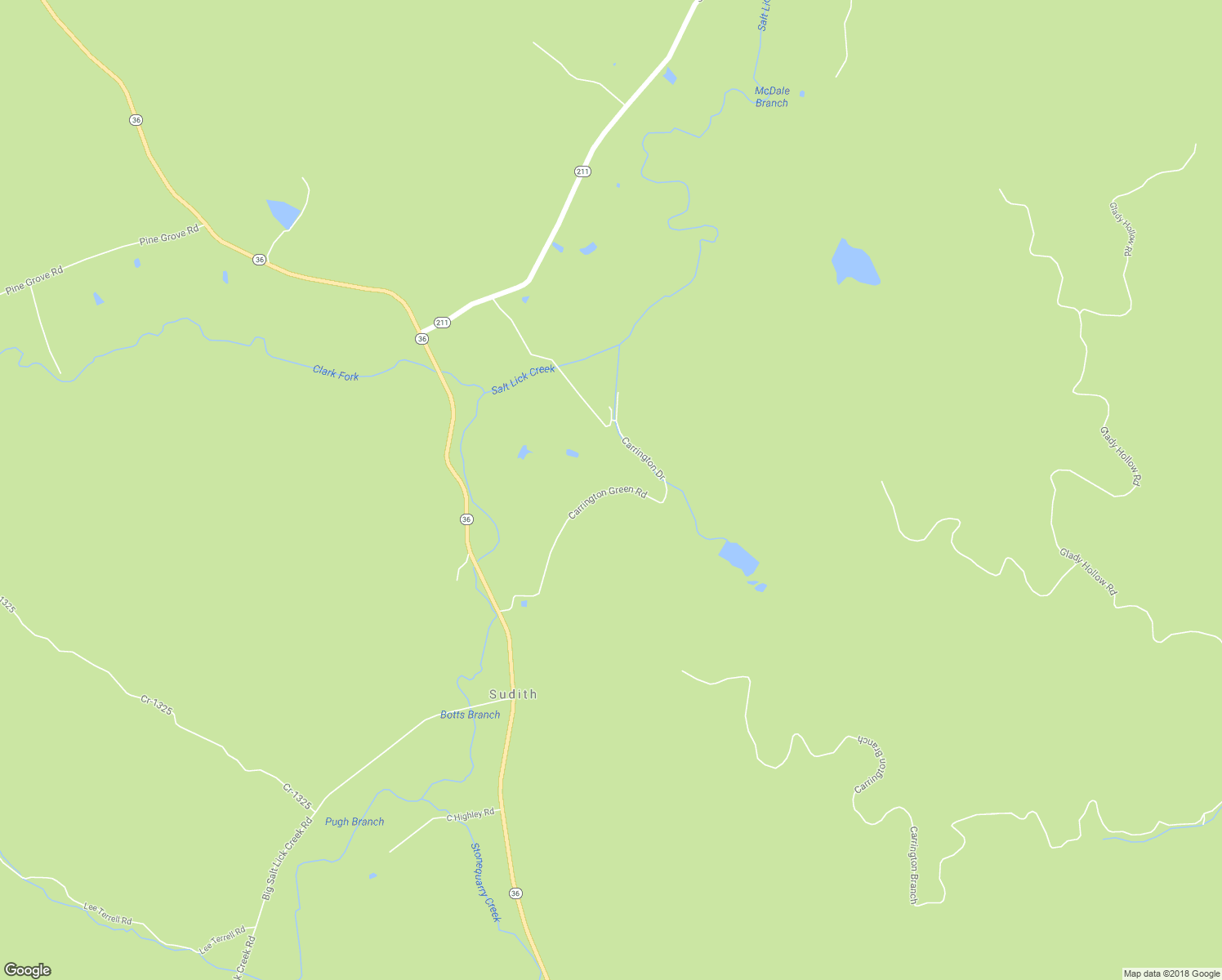 map of restaurants, bars, coffee shops, grocery stores, and more near Carrington Green Road in Salt Lick