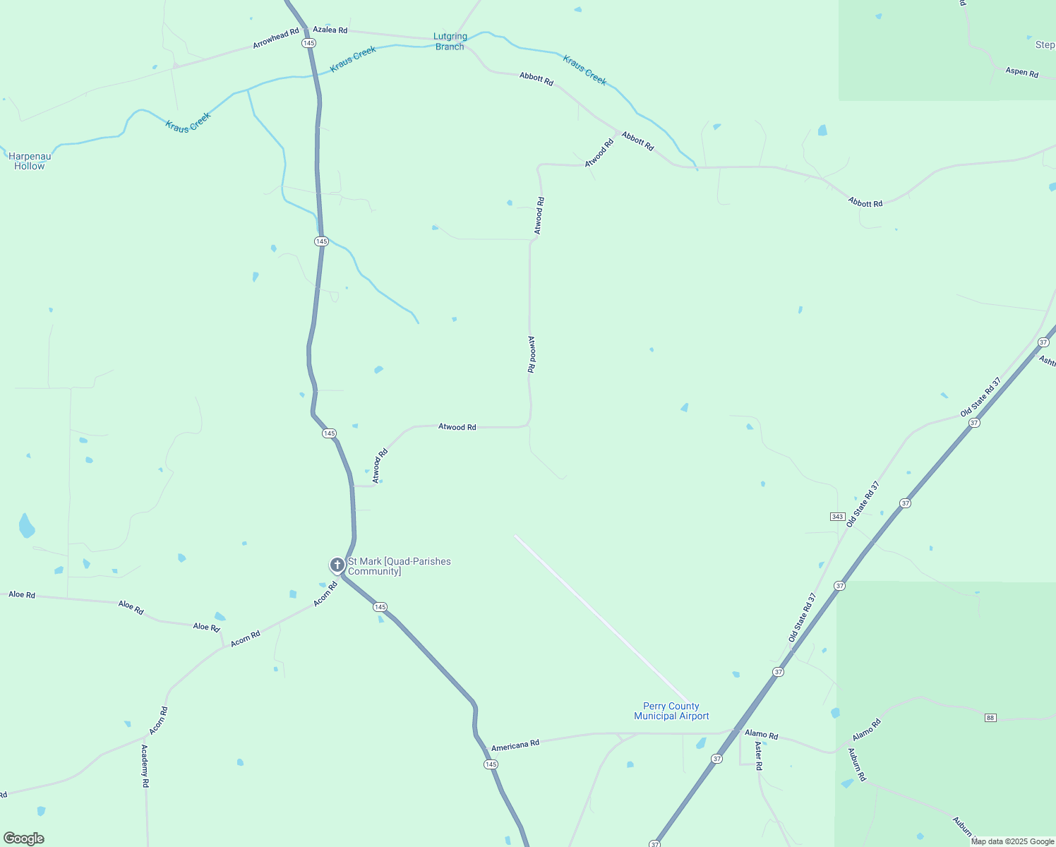map of restaurants, bars, coffee shops, grocery stores, and more near 13500 Atwood Road in Tell City
