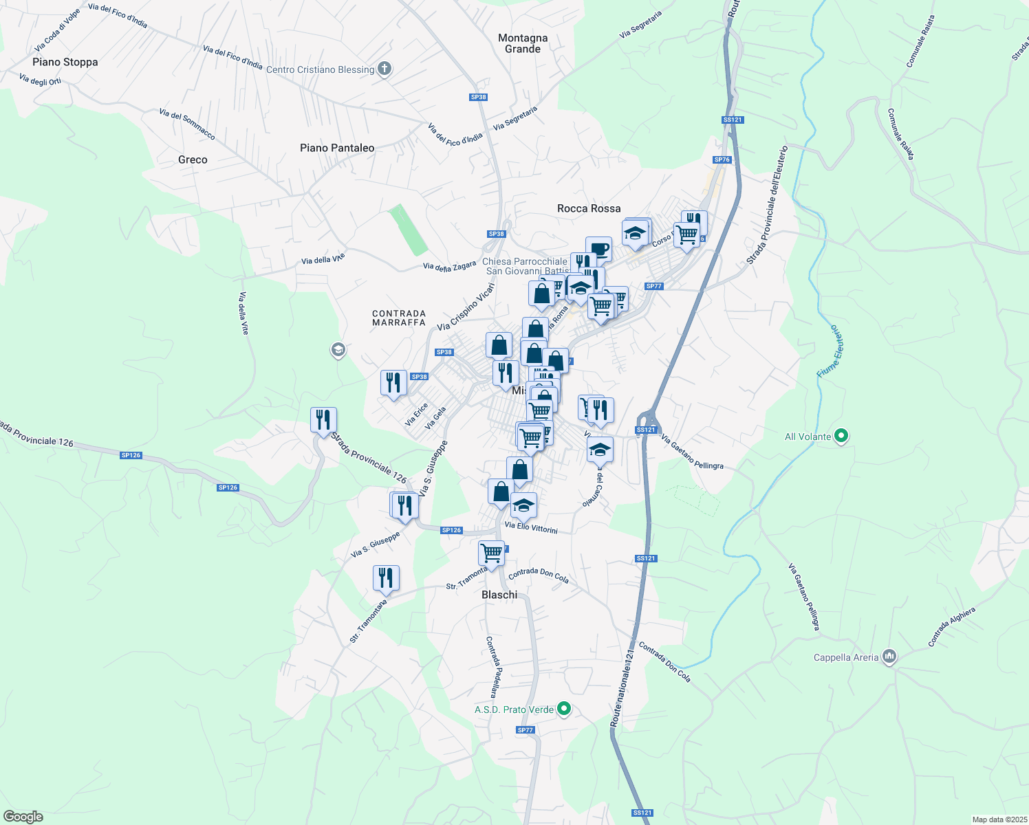 map of restaurants, bars, coffee shops, grocery stores, and more near in Misilmeri