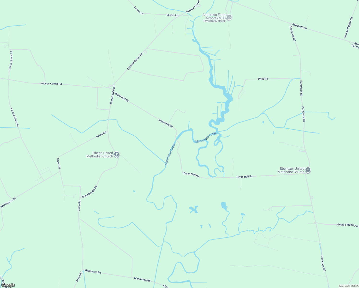 map of restaurants, bars, coffee shops, grocery stores, and more near Bryan Hall Road in Marion Station