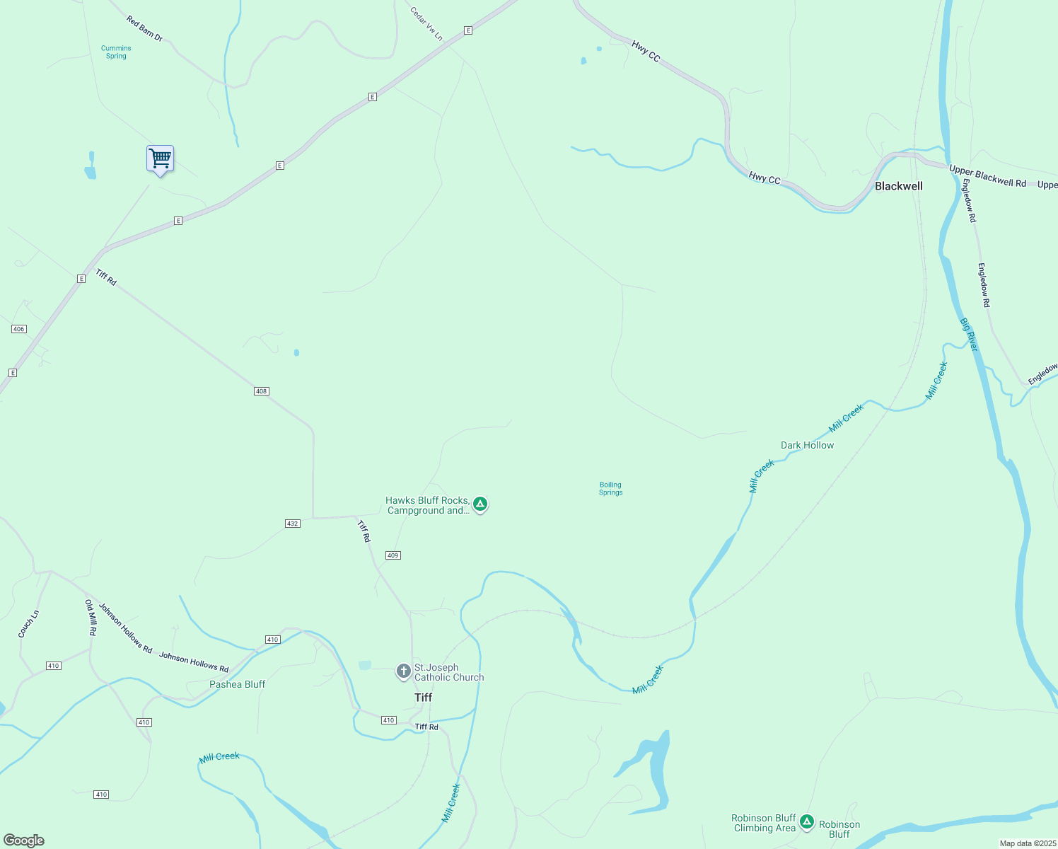 map of restaurants, bars, coffee shops, grocery stores, and more near in Tiff