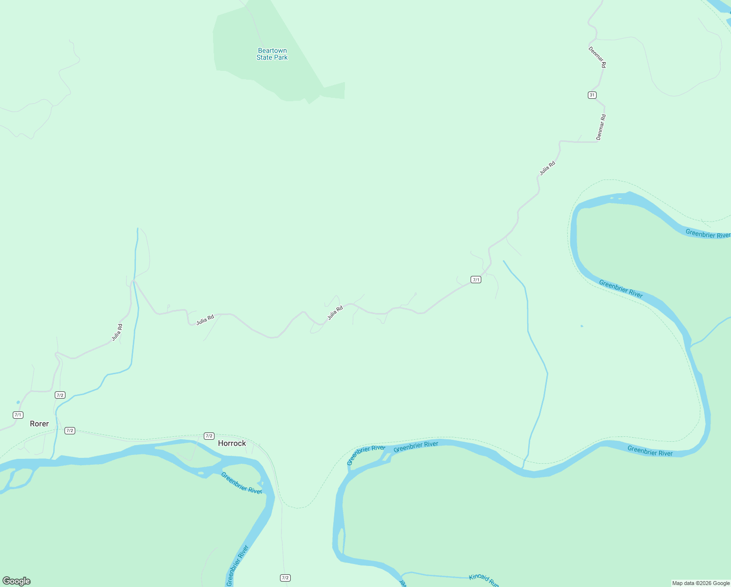 map of restaurants, bars, coffee shops, grocery stores, and more near 3259 Julia Road in Renick