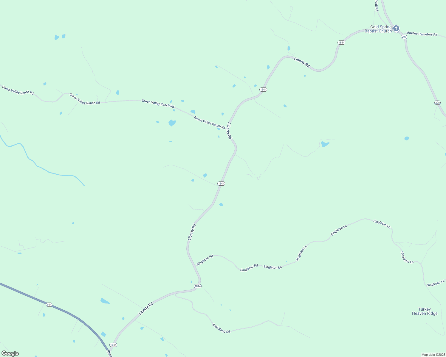 map of restaurants, bars, coffee shops, grocery stores, and more near Liberty Road in Battletown