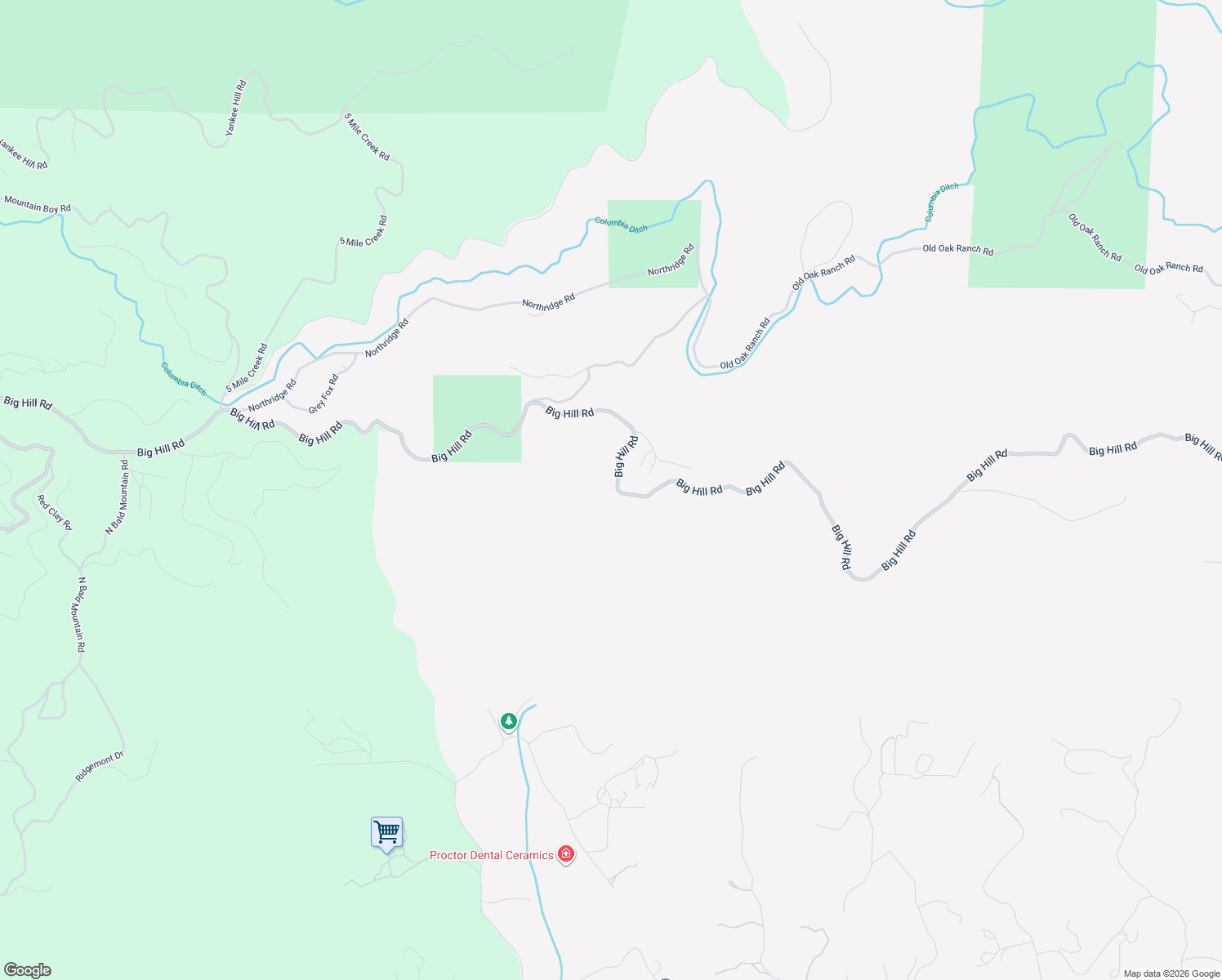 map of restaurants, bars, coffee shops, grocery stores, and more near 14799 Big Hill Road in Sonora
