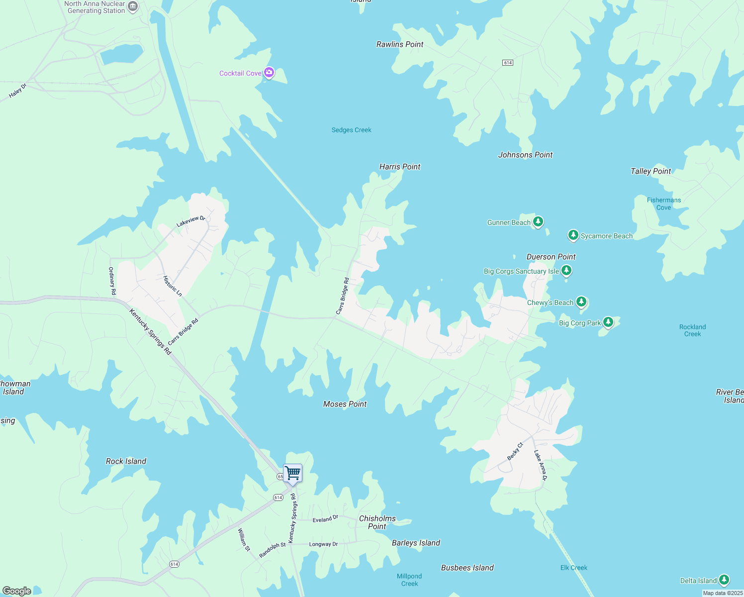 map of restaurants, bars, coffee shops, grocery stores, and more near 133 Rhett Butler Drive in Bumpass