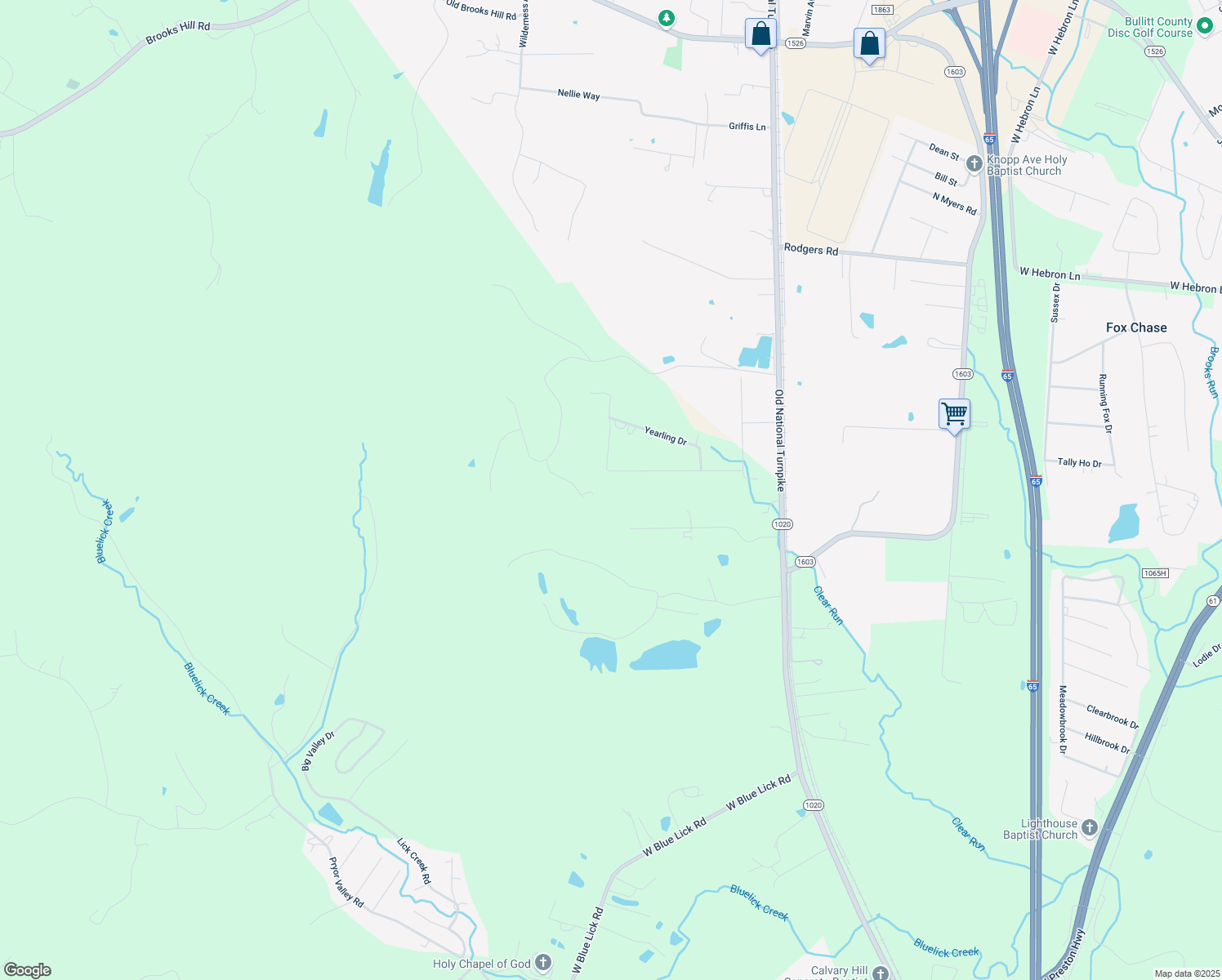 map of restaurants, bars, coffee shops, grocery stores, and more near 420 Colt Lane in Shepherdsville