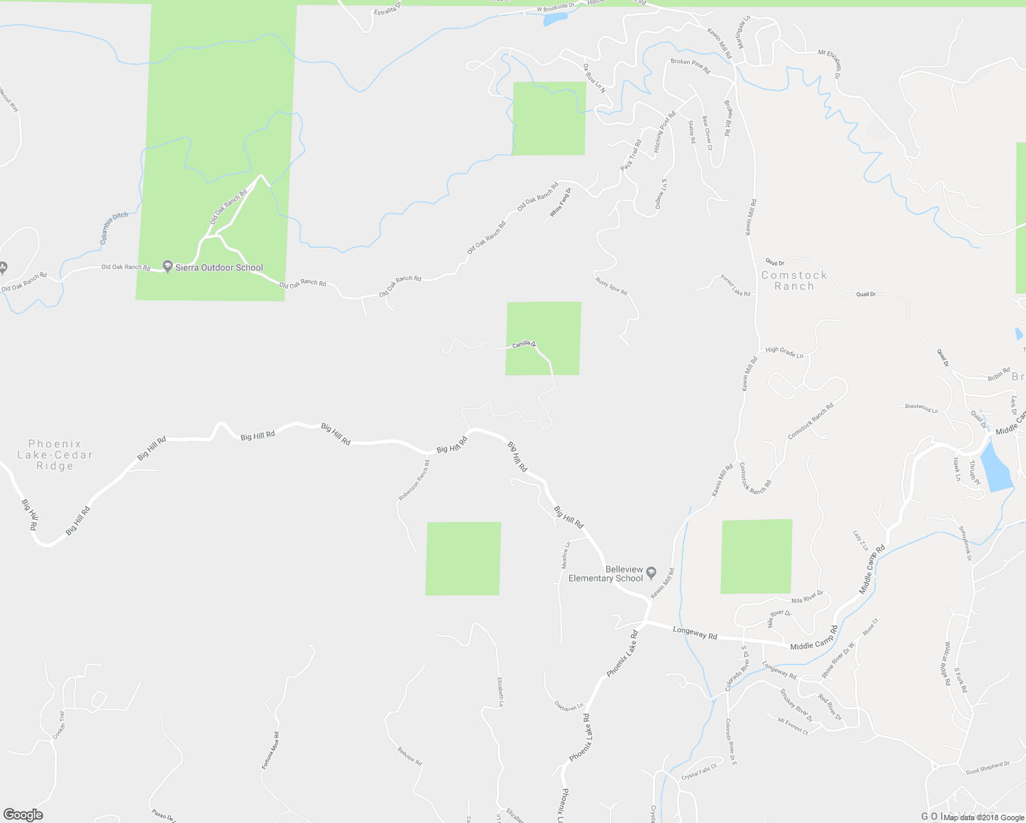 map of restaurants, bars, coffee shops, grocery stores, and more near 16505 Charles Otter Drive in Sonora