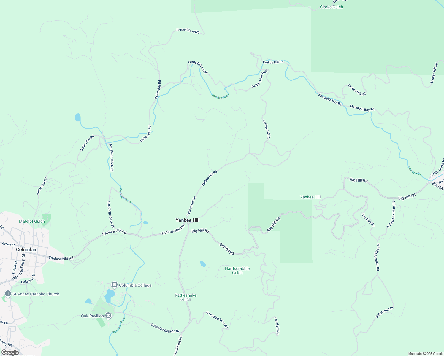 map of restaurants, bars, coffee shops, grocery stores, and more near 12445 Yankee Hill Road in Columbia