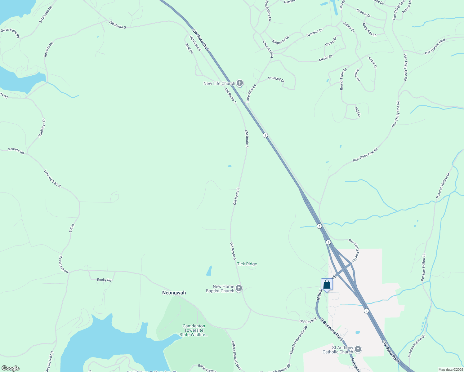 map of restaurants, bars, coffee shops, grocery stores, and more near 1-99 Ed Drive in Camdenton