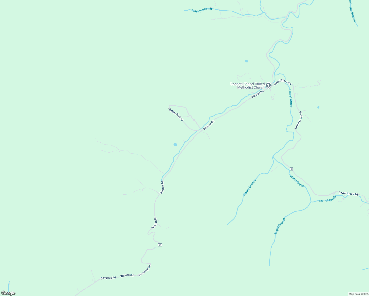map of restaurants, bars, coffee shops, grocery stores, and more near Dempsey Road in Fayette County