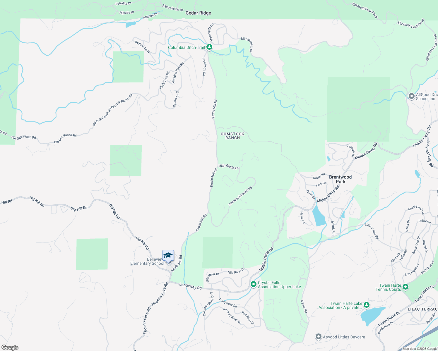 map of restaurants, bars, coffee shops, grocery stores, and more near 23308 Pelton Wheel in Sonora