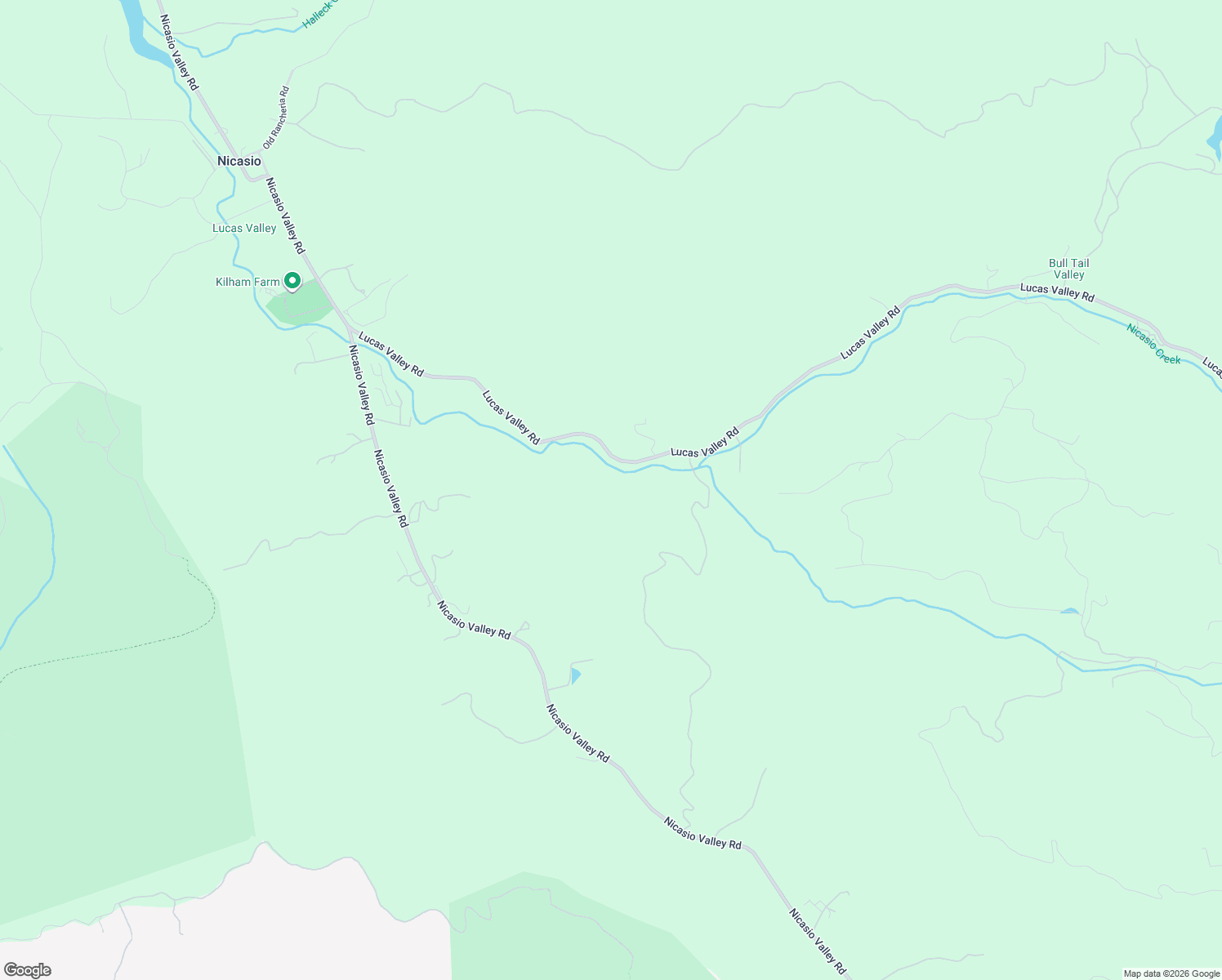 map of restaurants, bars, coffee shops, grocery stores, and more near 7079 Lucas Valley Rd in Marin