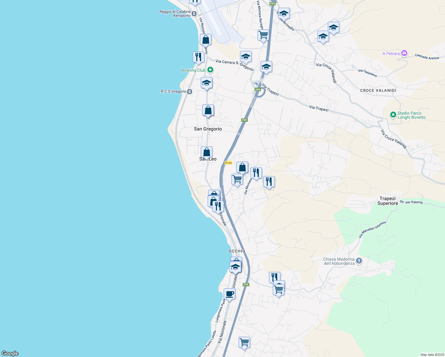 map of restaurants, bars, coffee shops, grocery stores, and more near 23 Vico Colosi in San Leo