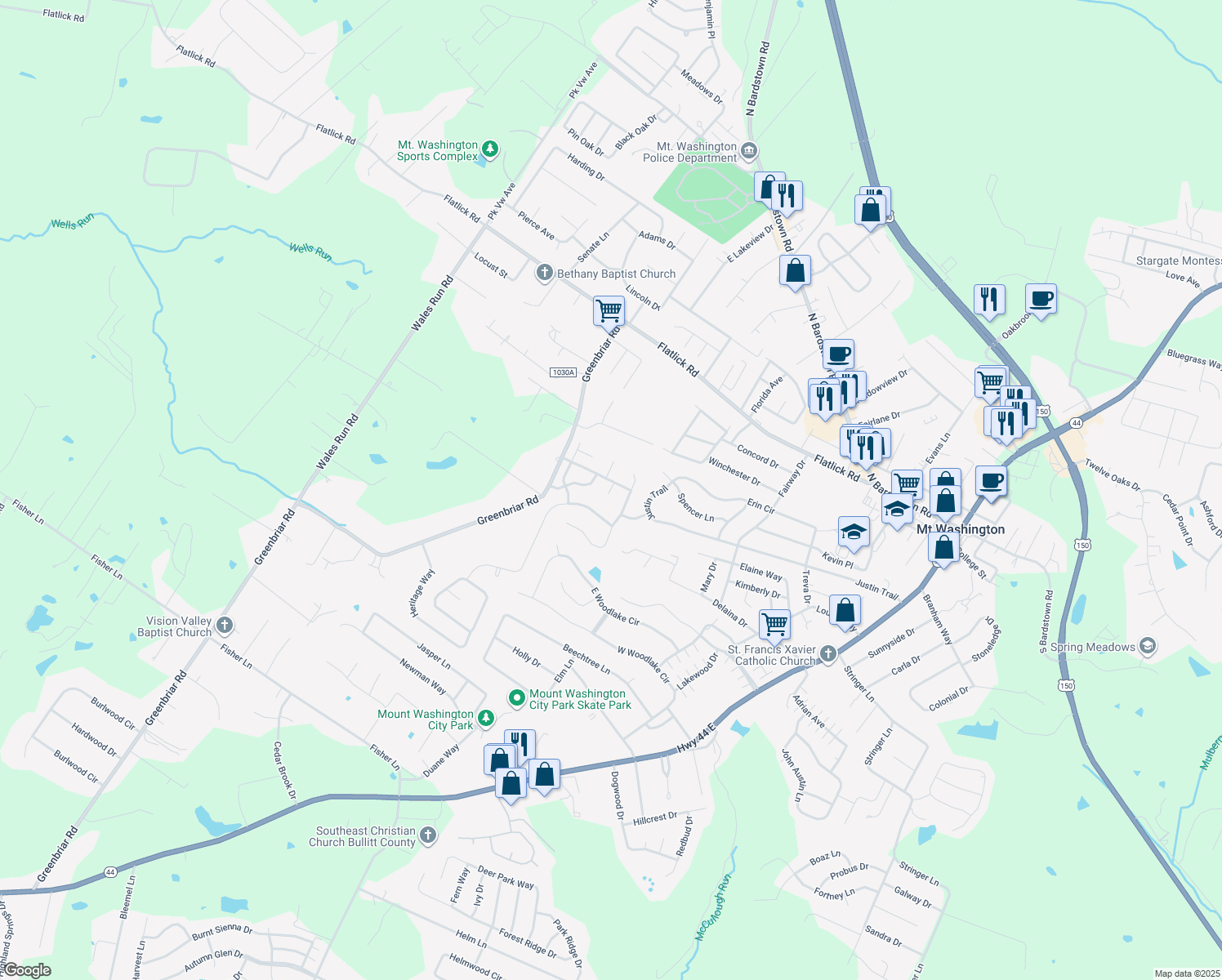 248 Granite Way, Mount Washington KY Walk Score
