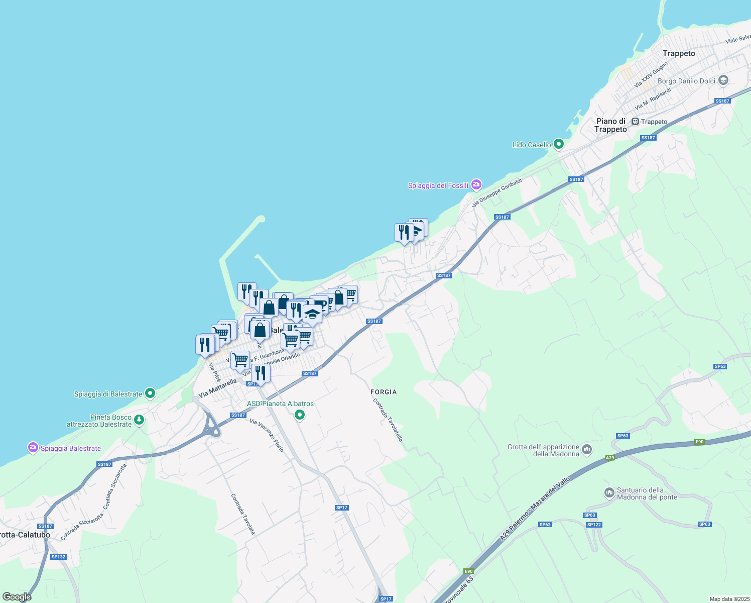 map of restaurants, bars, coffee shops, grocery stores, and more near in 