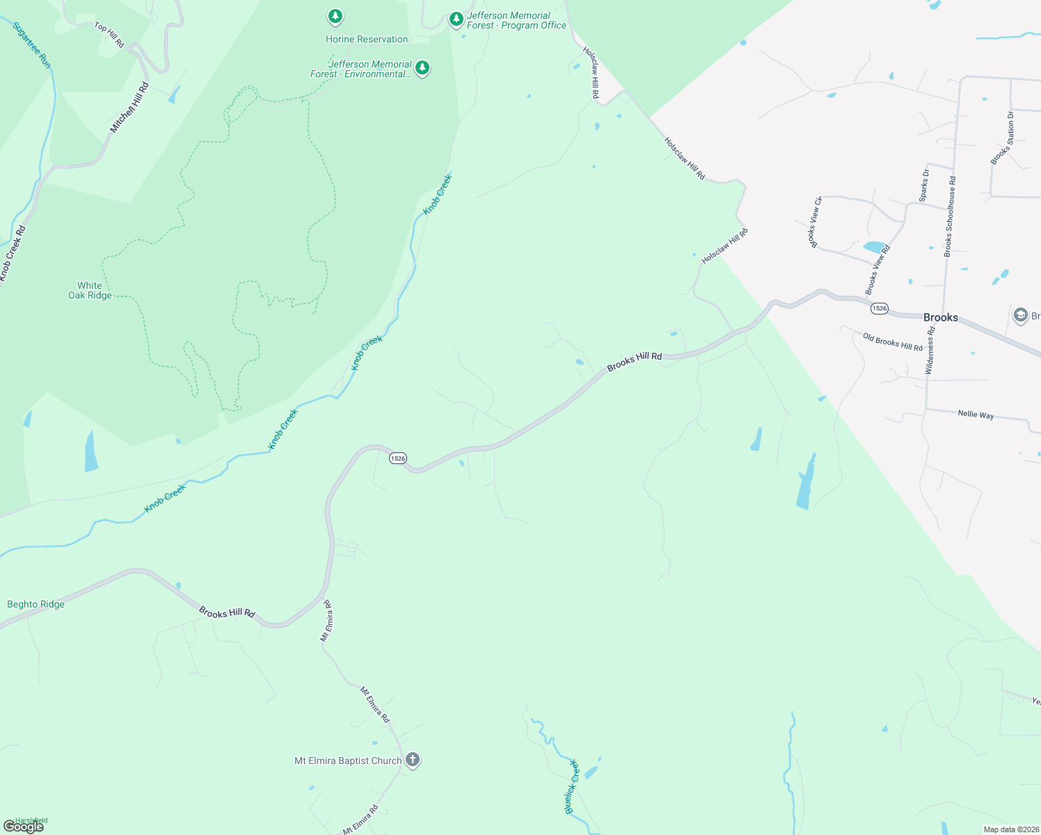 map of restaurants, bars, coffee shops, grocery stores, and more near 152 Cr-1386 in Brooks