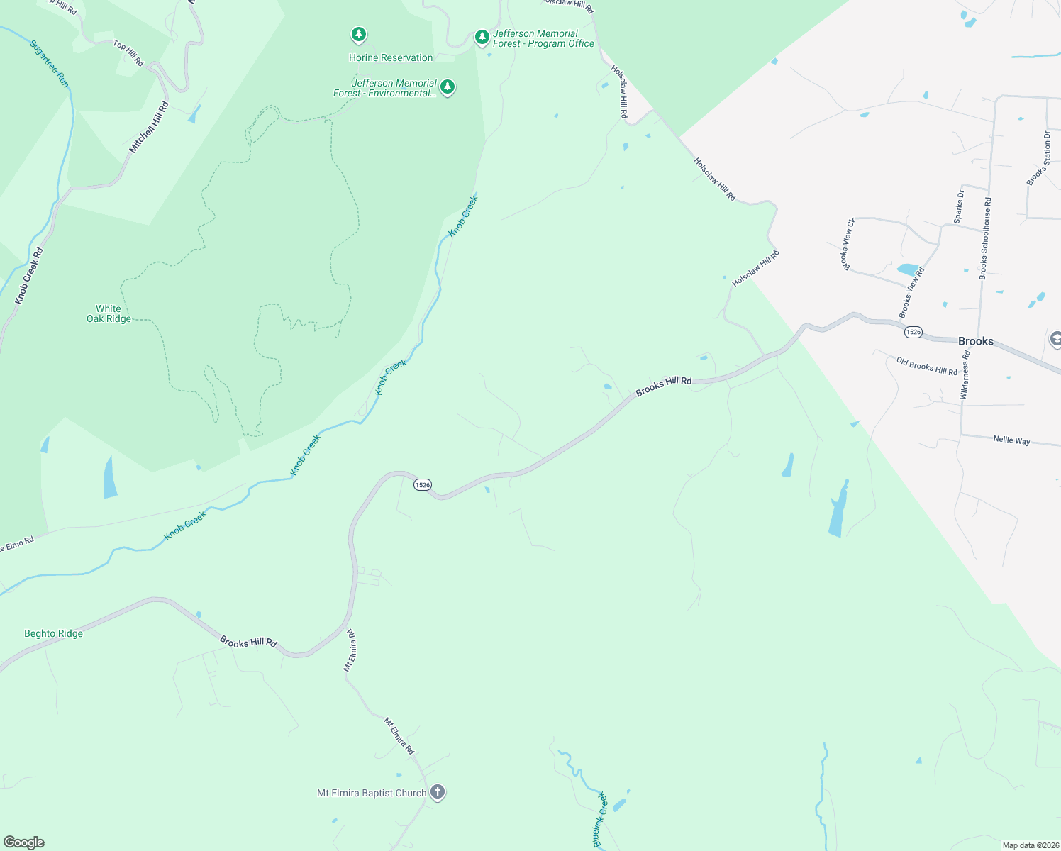 map of restaurants, bars, coffee shops, grocery stores, and more near 152 Cr-1386 in Brooks