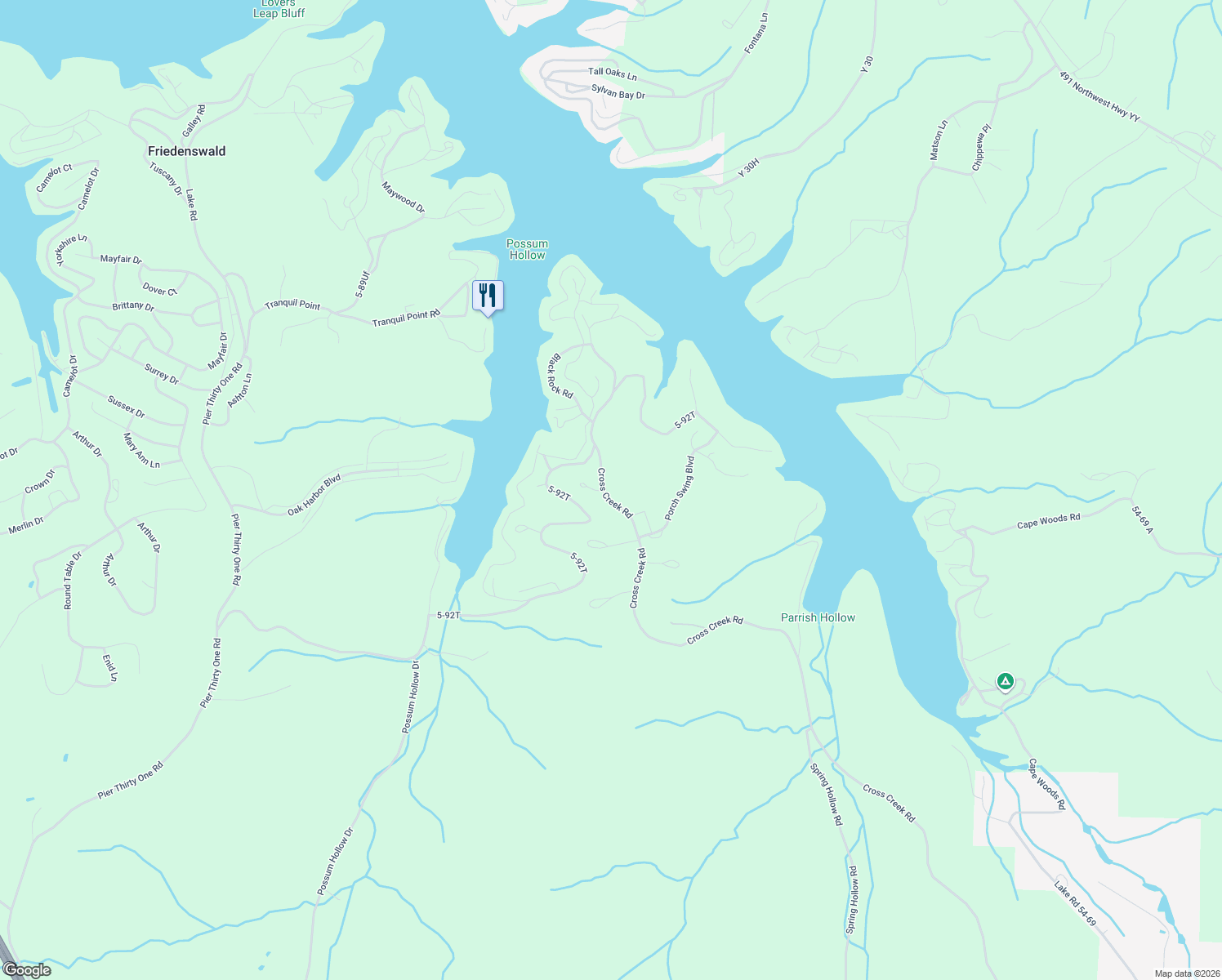 map of restaurants, bars, coffee shops, grocery stores, and more near 3189 5-92T in Camdenton