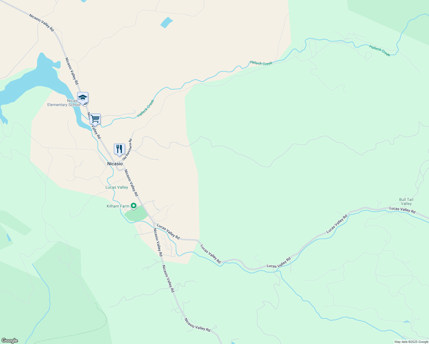 map of restaurants, bars, coffee shops, grocery stores, and more near in Nicasio