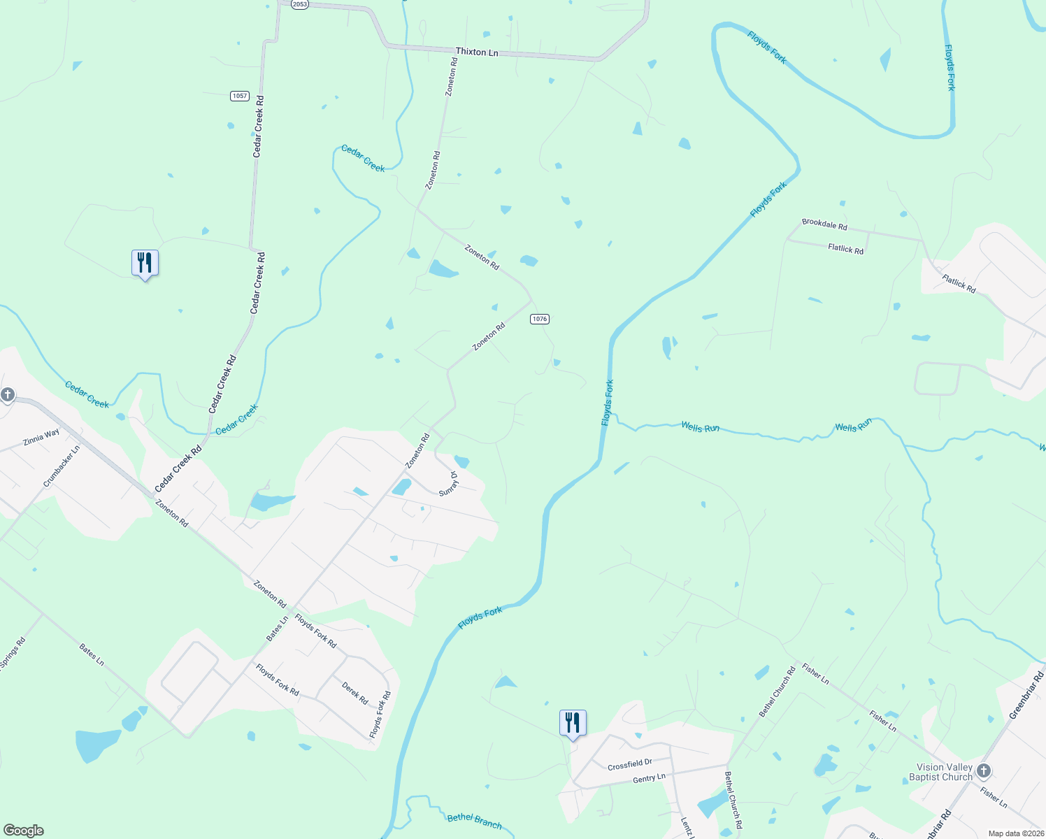 map of restaurants, bars, coffee shops, grocery stores, and more near 801 Sunray Drive in Shepherdsville