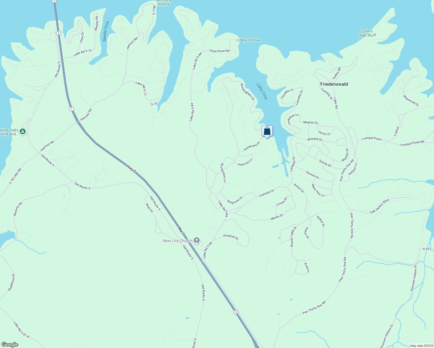 map of restaurants, bars, coffee shops, grocery stores, and more near 77 Buckingham Drive in Camdenton