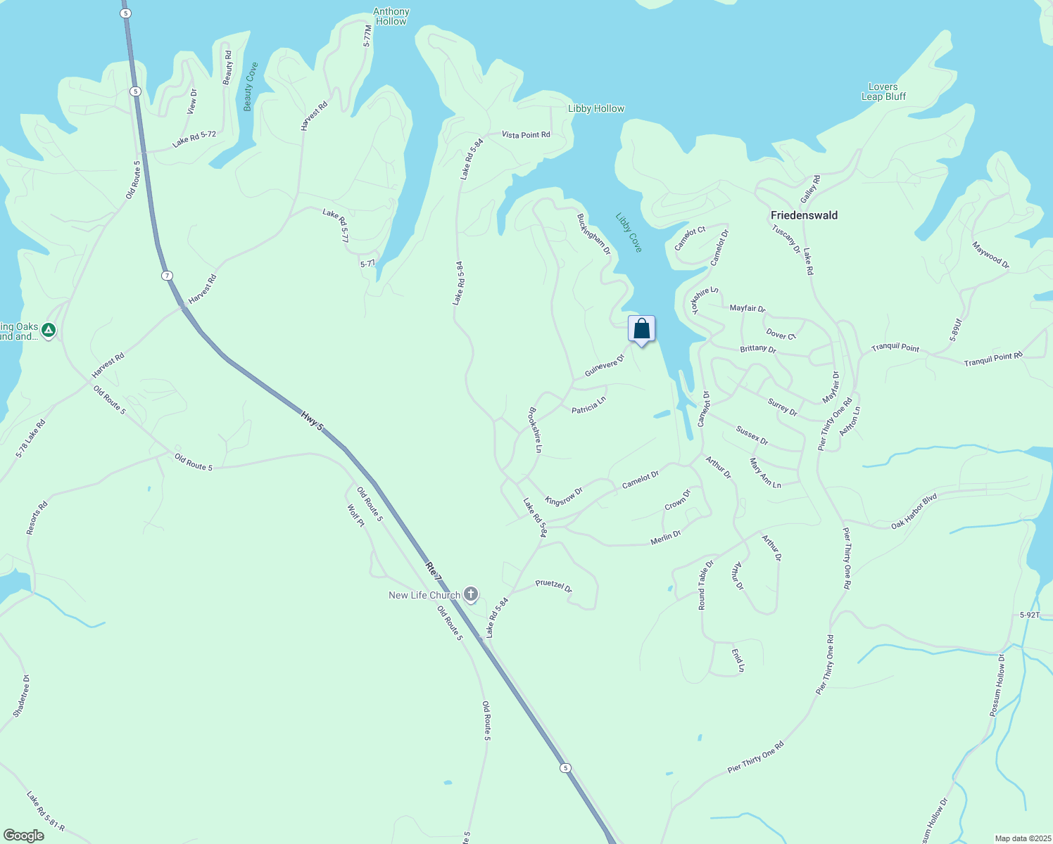 map of restaurants, bars, coffee shops, grocery stores, and more near 77-83 Buckingham Drive in Camdenton