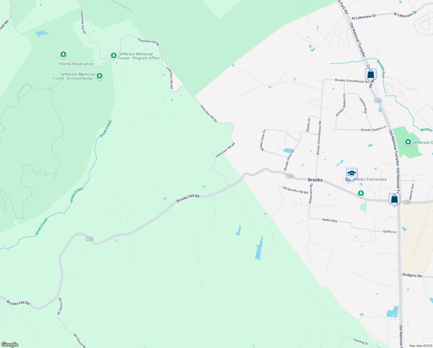 map of restaurants, bars, coffee shops, grocery stores, and more near 289 Holsclaw Hill Road in Brooks