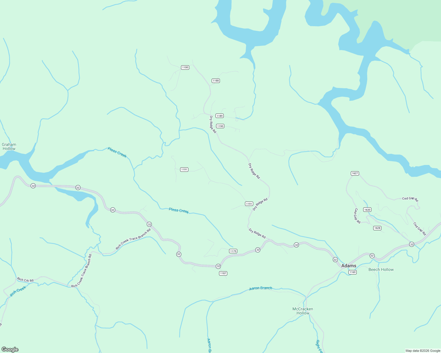 map of restaurants, bars, coffee shops, grocery stores, and more near 364 Muddy Ridge Road in Adams
