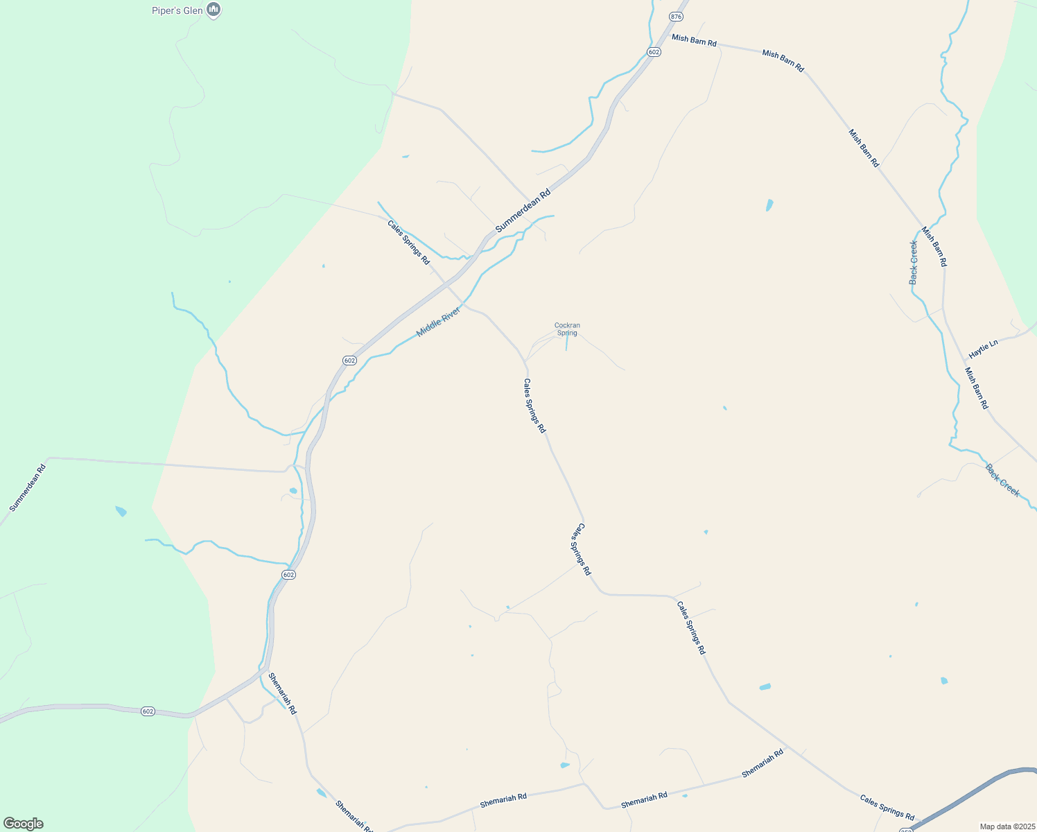 map of restaurants, bars, coffee shops, grocery stores, and more near 880 Cales Springs Road in Middlebrook