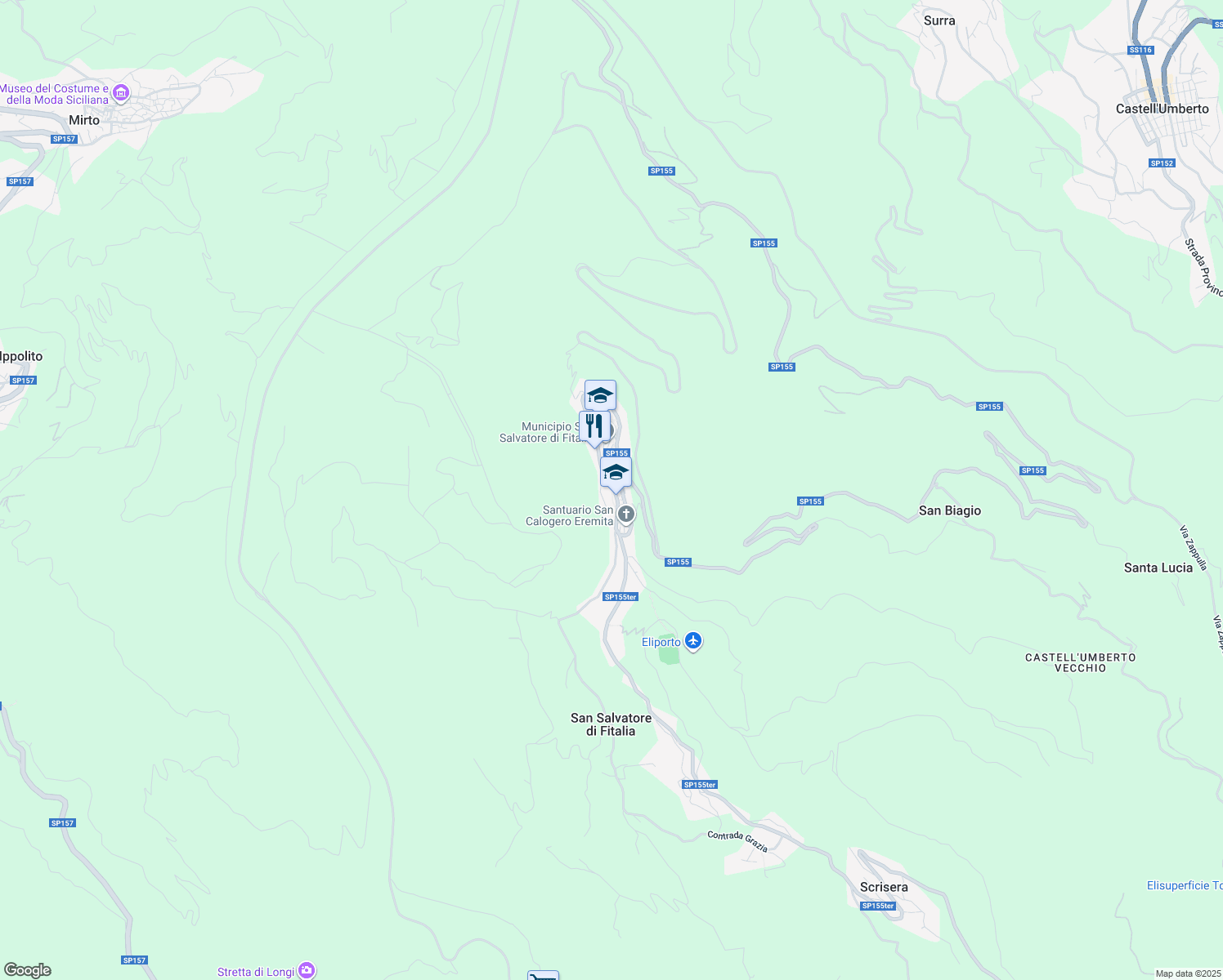 map of restaurants, bars, coffee shops, grocery stores, and more near 15 Via Bosco in San Salvatore di Fitalia