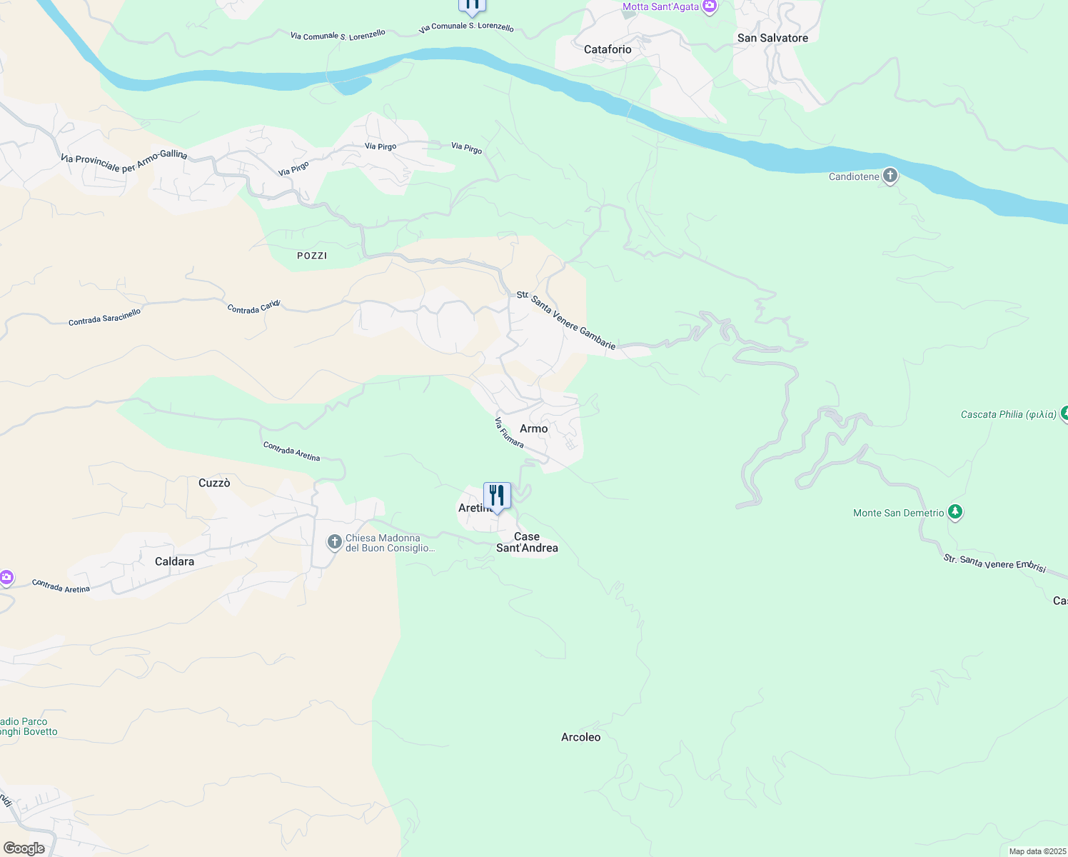 map of restaurants, bars, coffee shops, grocery stores, and more near in Armo